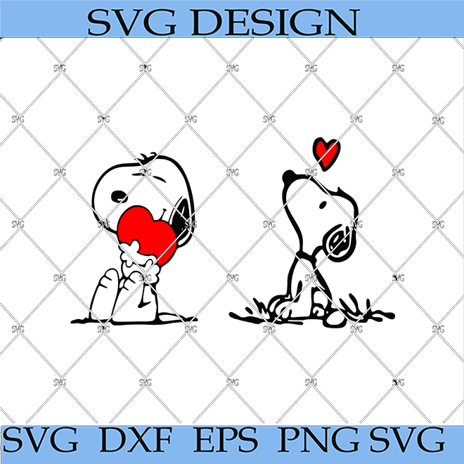 Snoopy Peanuts SVG, Snoopy Hugging a Heart SVG, Snoopy SVG, Heart SVG